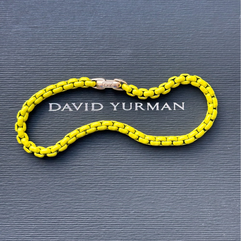 Caterpillar green David Yurman Bracelet 14k gold clasp.